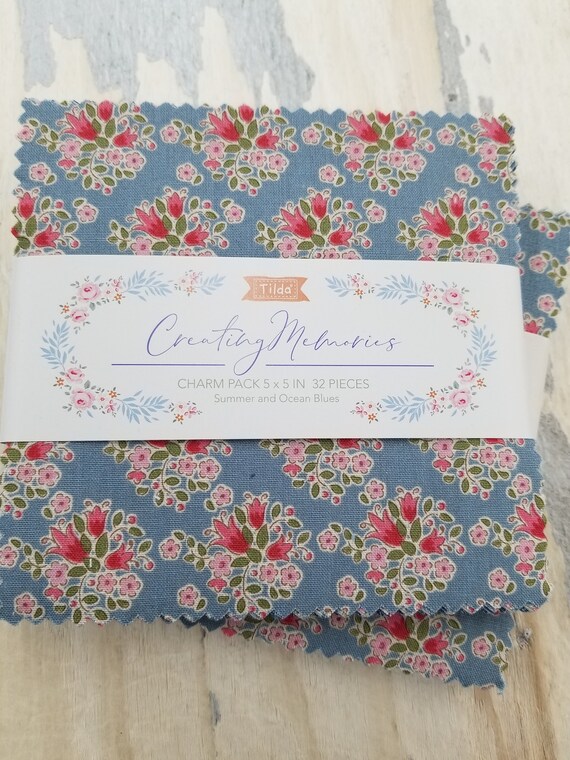 Creating Memories...Summer and Ocean Blues...Charm Pack...Tilda fabrics...Tone Finnanger