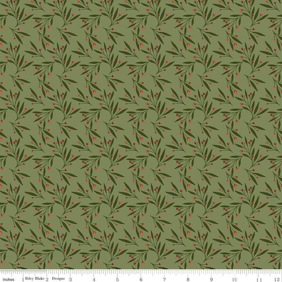 Christmas Is in Town...Mistletoe...C14745-OLIVE......Sandy Gervais...Riley Blake Designs