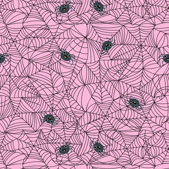 Not Scary...Spunky Spidey Pink...Jill & Rani...Poppie Cotton