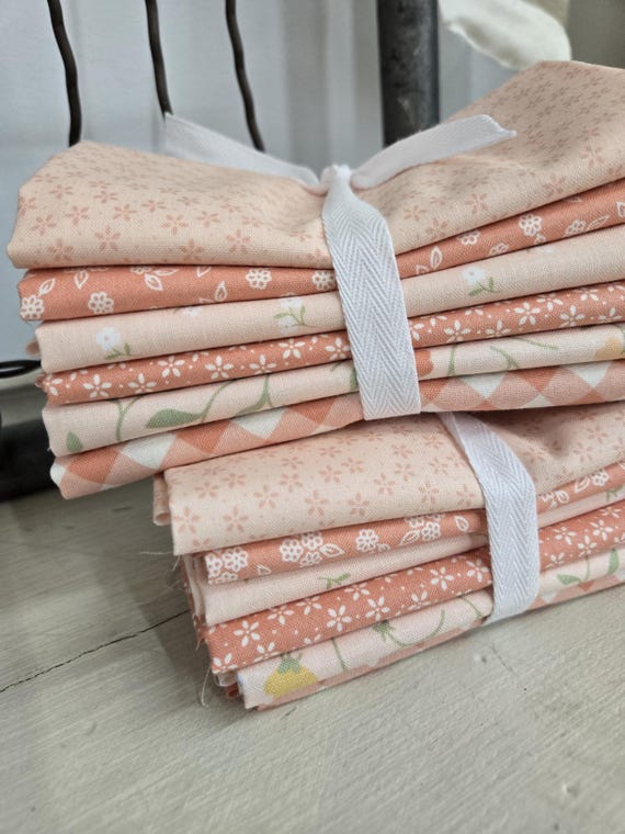 Pastel Prairie...Petal & Coral FQ Bundle...Heather Briggs of My Sew Quilty Life...Moda Fabrics...6 prints