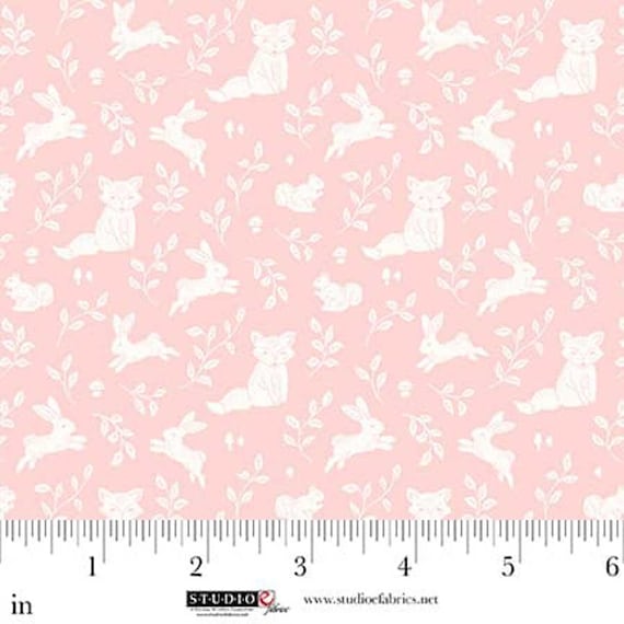 Beautiful Bowquets...8888-20 Light Pink Woodland Critters...Maureen Fiorellini...Studio e Fabrics