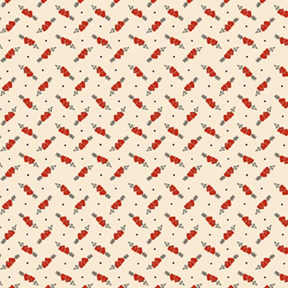 Be My Valentine...R551645D Cream...Hearts and Arrows...Mary Mulari...Marcus Fabrics