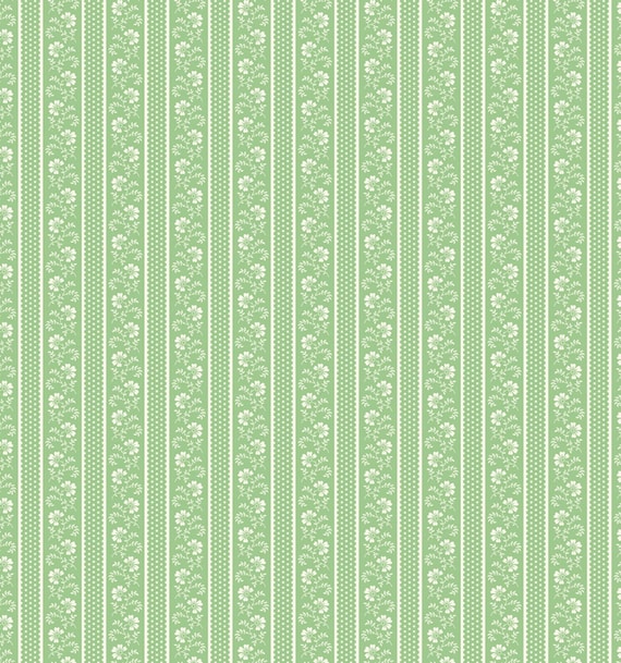 April's Garden...Flower Pot Stripe...Medium Green...16541B-42...April Cornell...Benartex