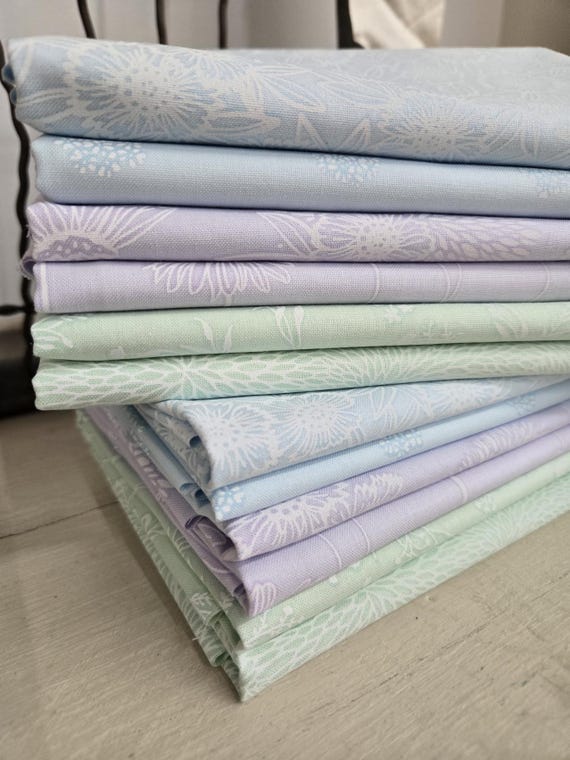 Alabaster Hues...Cool Palette...FQ Bundle...Vanessa Lillrose & Linda Fitch...Robert Kaufman...6 prints