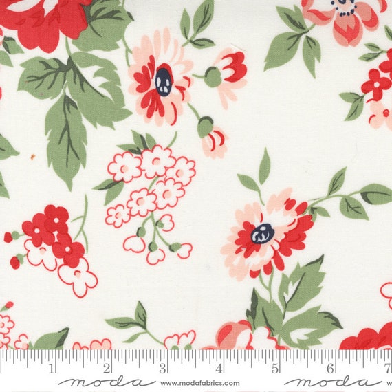 Dwell Cottage Cream Red 55270 31 by Camille Roskelley for Moda Fabrics