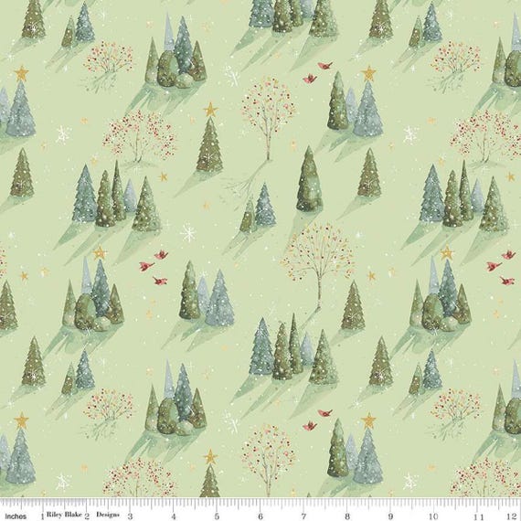 Magical Winterland...Trees Green C14941-GREEN...Lisa Audit...Riley Blake Designs