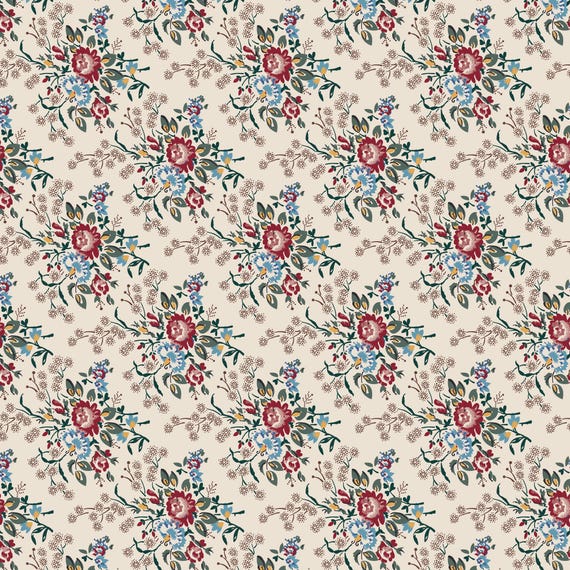 Heritage Garden...DV7502...Willow Breeze Red...Emma Newman of Gathering Thread...Devonstone Collection