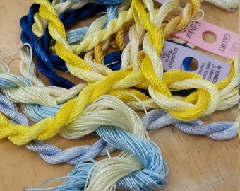 Sunshine and Blueberries Thread Pack of 10 skeins of Edmar Thread.
