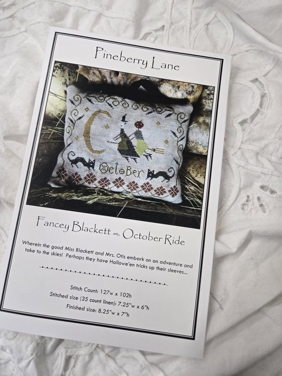 Fancey Blackett...October Ride...Pineberry Lane...cross stitch chart...Halloween