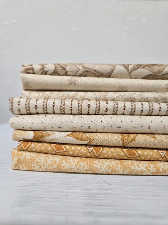 Miss Mollie 1850-1890...Biscuit & Cheddar HALF Yard Bundle...Betsy Chutchian...Moda Fabrics...8 prints