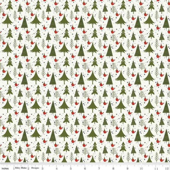 Christmas Is in Town...Trees...C14744-CREAM......Sandy Gervais...Riley Blake Designs
