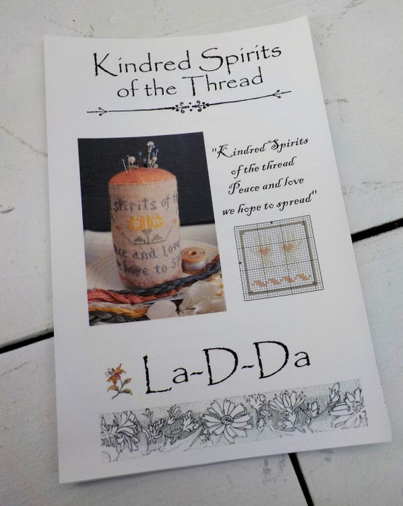 Kindred Spirits of the Thread by La-D-Da...cross stitch pattern, pin drum cross stitch, pincushion cross stitch