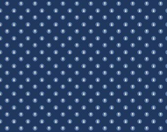 Tulip Cottage Flower Dots Navy C14264-NAVY designed by Melissa Mortenson for Riley Blake Designs