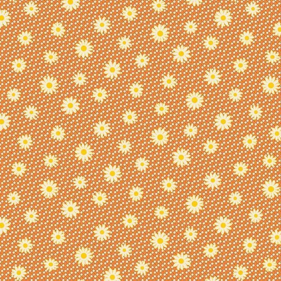 Aunt Grace Calicos R350678-ORANGE Daisy by Judie Rothermel for Marcus Fabrics