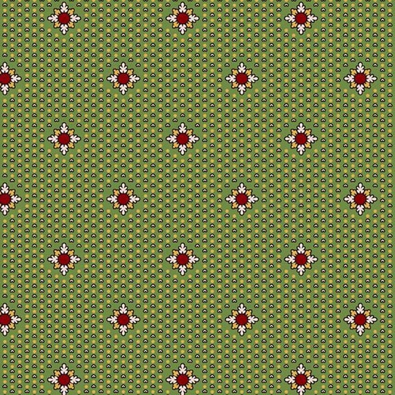 Yesteryear Yuletide Snowflake R310616D-GREEN by Sheryl Johnson for Marcus Fabrics