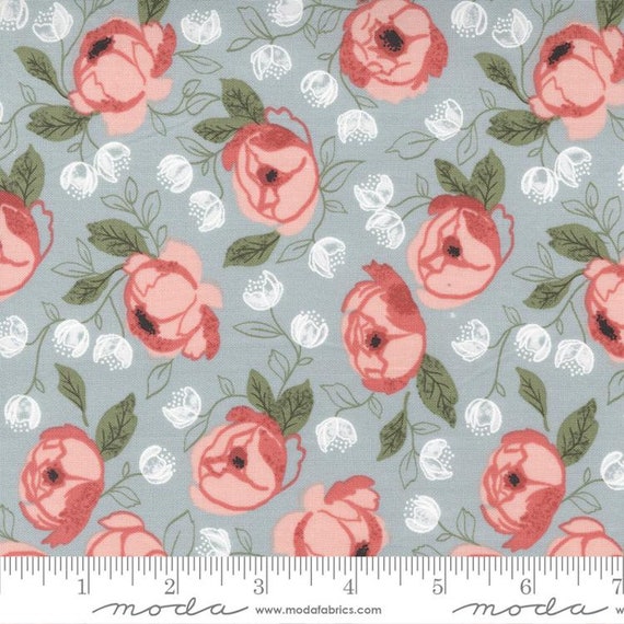 Country Rose Smokey Blue 5170 15 by Lella Boutique for Moda Fabrics