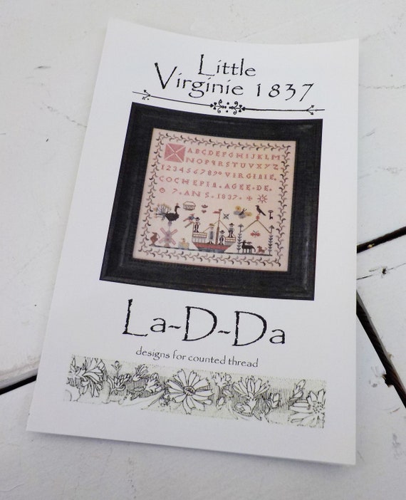 Little Virginie 1837 by La-D-Da...cross stitch pattern, flower cross stitch, sampler cross stitch