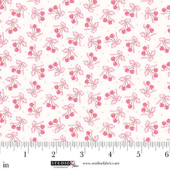 Beautiful Bowquets...8884-42 Cream Cherries...Maureen Fiorellini...Studio e Fabrics
