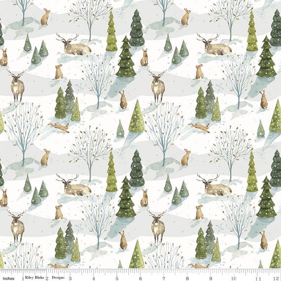 Santa's Tree Farm...CD16451 SNOWY...Lisa Audit...Riley Blake Designs