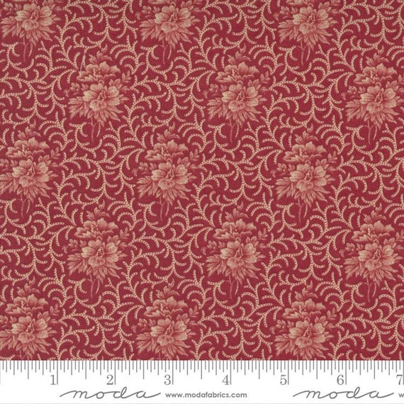 Poinsettia Plaza Crimson 44295 12 by 3 Sisters for Moda Fabrics