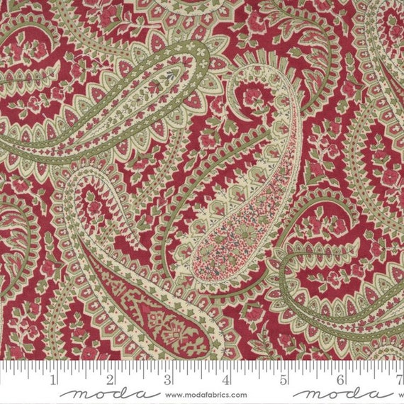 Poinsettia Plaza Crimson 44292 12 by 3 Sisters for Moda Fabrics