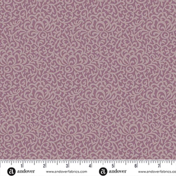 Wildflower Cottage...A-1599-P...Violet...Garden Gate...Renee Nanneman...Andover Fabrics