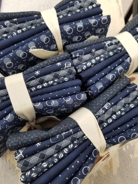 Snowman Gatherings IV...night sky fat quarter bundle...Primitive Gatherings...Moda Fabrics