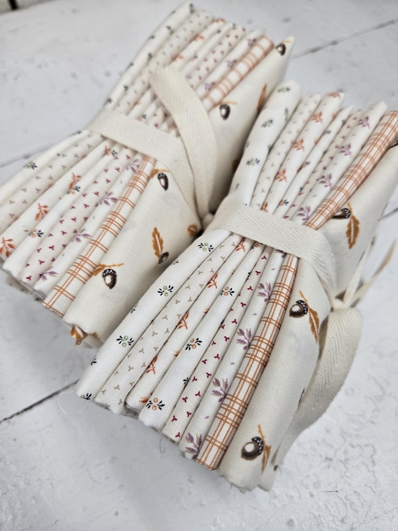 Pumpkin Spice Gatherings...Low Volume Cream FQ Bundle...Primitive Gatherings...Moda Fabrics...8 prints