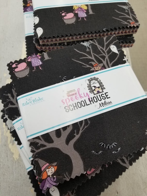 Spooky Schoolhouse 5 inch stacker designed by Melissa Mortenson for Riley Blake Designs, halloween, autumn