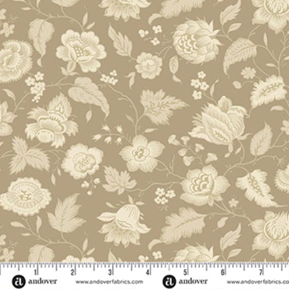 Wildflower Cottage...A-1592-N...Mocha...Quaint...Renee Nanneman...Andover Fabrics