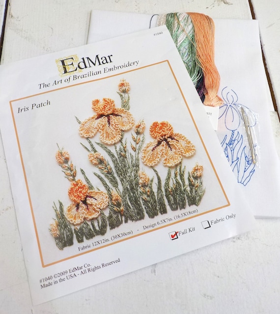 Iris Patch...EdMar kit #1040...kit complete with instructions, preprinted thread and