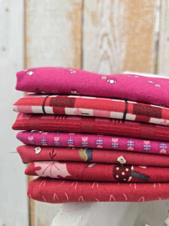 Cherry PIe...HALF YARD Bundle...green shades...7 prints