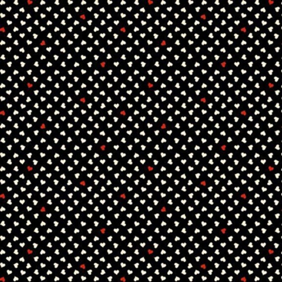Be My Valentine...R551644D Black...Hearts...Mary Mulari...Marcus Fabrics