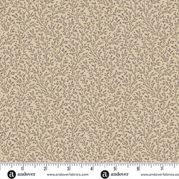 Wildflower Cottage...A-1596-L...Sand...Heather...Renee Nanneman...Andover Fabrics