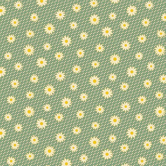 Aunt Grace Calicos R350678-GREEN Daisy by Judie Rothermel for Marcus Fabrics