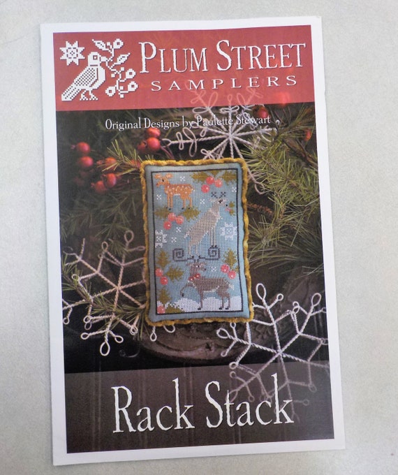 Rack Stack by Plum Street Samplers...cross stitch pattern, reindeer cross stitch