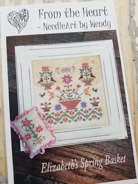 Elizabeth's Spring Basket...From the Heart--NeedleArt by Wendy...cross stitch pattern
