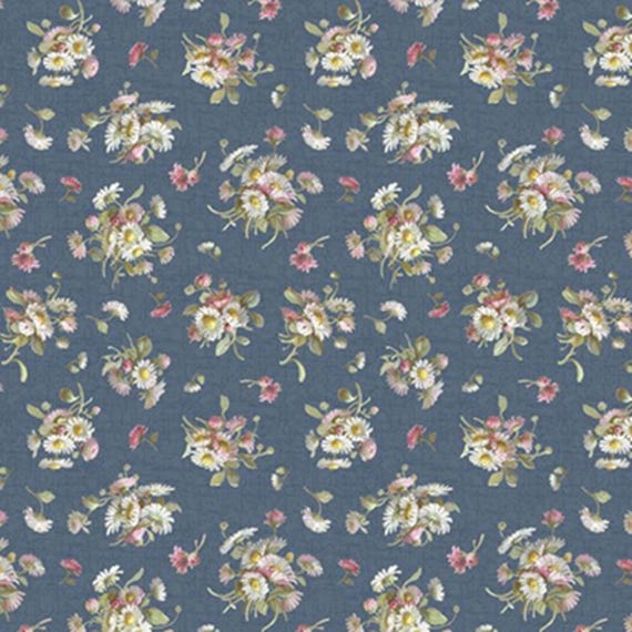 Wild Flowers...R651625D Blue...Petite Floral...Smithsonian Collection...Marcus Fabrics