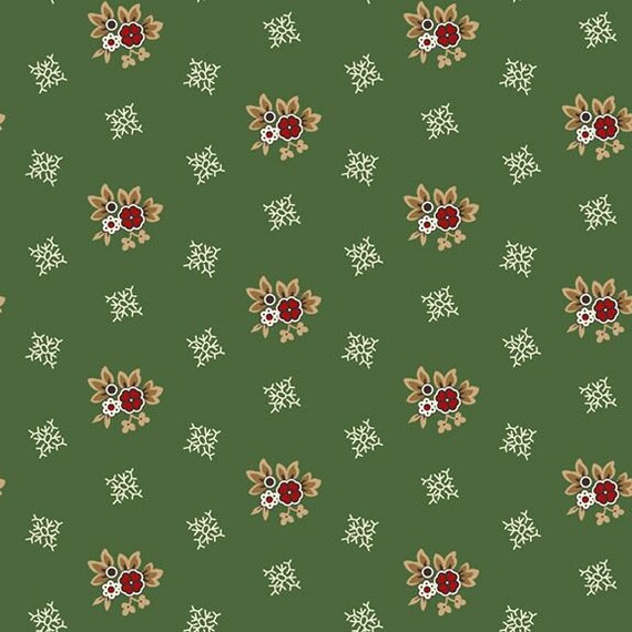 Yesteryear Yuletide Evergreen R310613D-GREEN by Sheryl Johnson for Marcus Fabrics