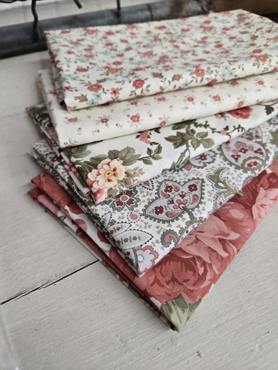 Ambiance...Porcelain Florals...HALF Yard bundle...3 Sisters...Moda Fabrics...5 prints