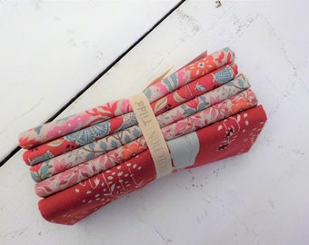 Windy Days..red and pink...a Tilda Collection designed by Tone Finnanger...5 fat quarters