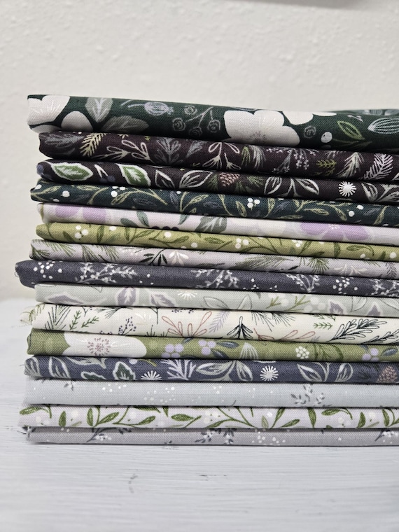 Winter's Garden...HALF Yard bundle...Cassandra Connolly...Lewis & Irene...15 prints