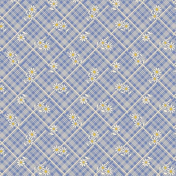 Aunt Grace Calicos R350682-BLUE Lattice by Judie Rothermel for Marcus Fabrics