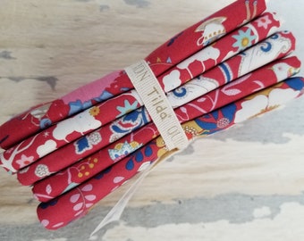 Jubilee Red fat quarter bundle...a Tilda Collection designed by Tone Finnanger...5 fat quarters