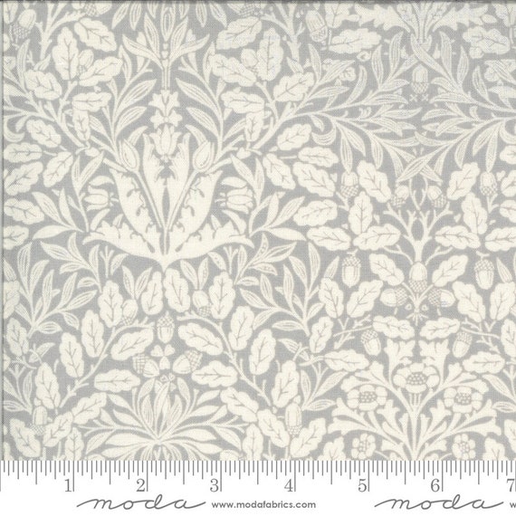 Dover Acorn Damask Grey 18701 13 by Brenda Riddle for Moda Fabrics
