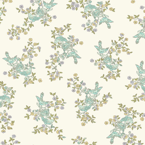 Abloom Teal Nesting A-863-T designed by Renee Nanneman for Andover