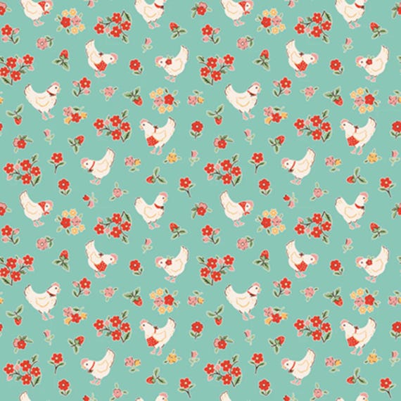 Farmhouse Fancy...spring chicken teal...Elea Lutz...Poppie Cotton