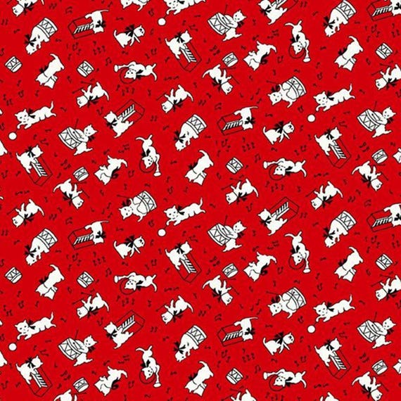 Aunt Grace Goes Bold...R351770D-RED...cats...Judie Rothermel...Marcus Fabrics