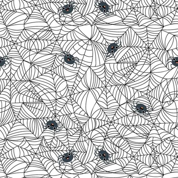 Not Scary...Spunky Spidey White...Jill & Rani...Poppie Cotton