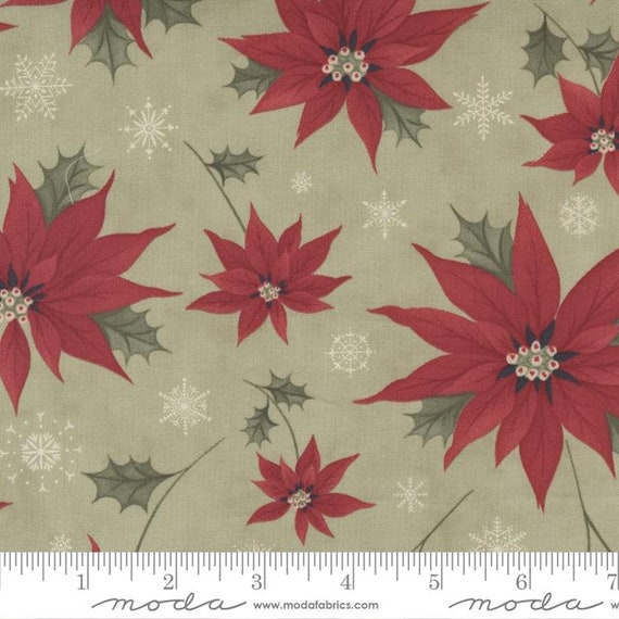 Poinsettia Plaza Sage 44290 13 by 3 Sisters for Moda Fabrics